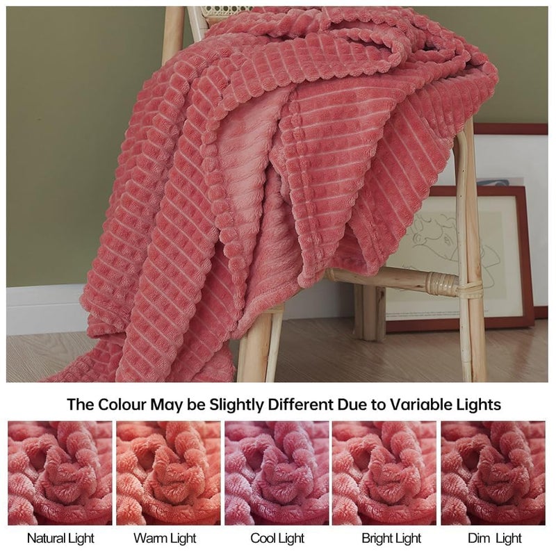 Simple&Opulence Coral Red Throw Blanket for Couch-Super Soft Fluffy Blankets for Women 50x70 Inches Cozy Lightweight Fleece Blanket for Home Decor - Image 5